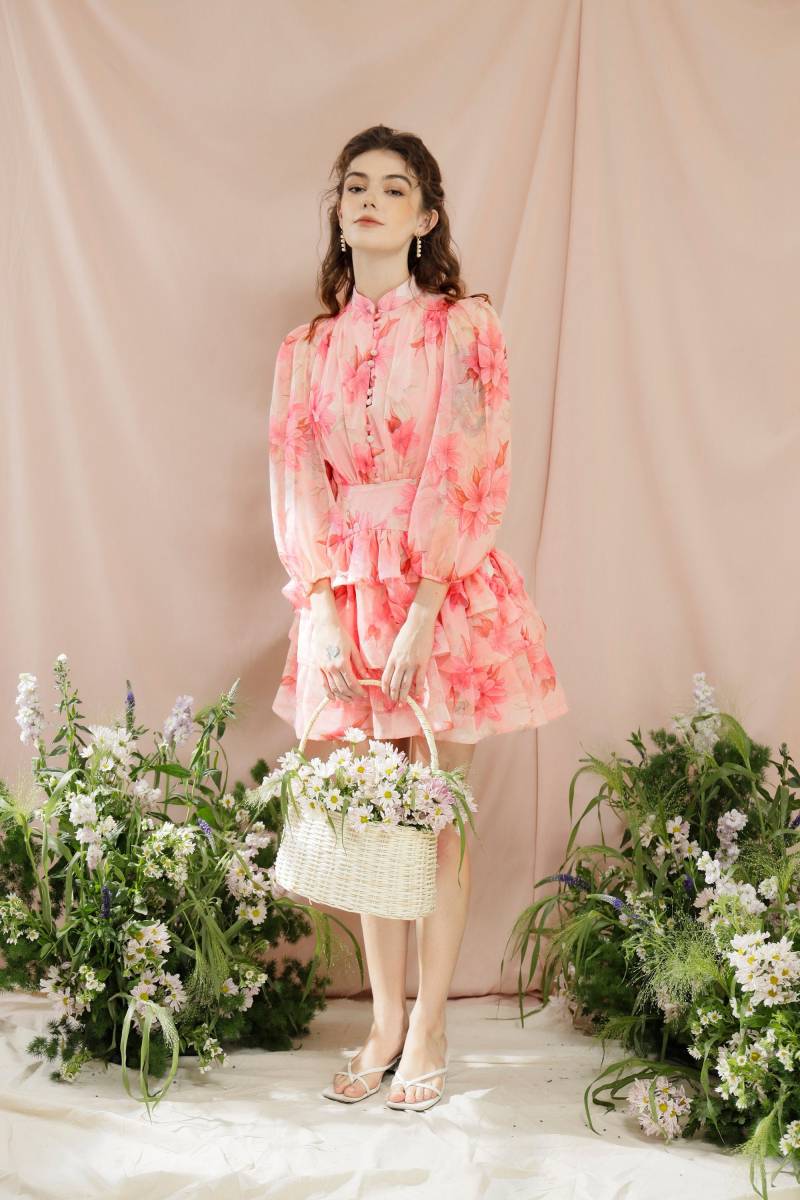 Blumen Sommerkleid - Mini Chiffon Kleid Abendkleid Brautjungfernkleider Verlobungskleid Geschenk Für Sie Laa28 von theLABERA