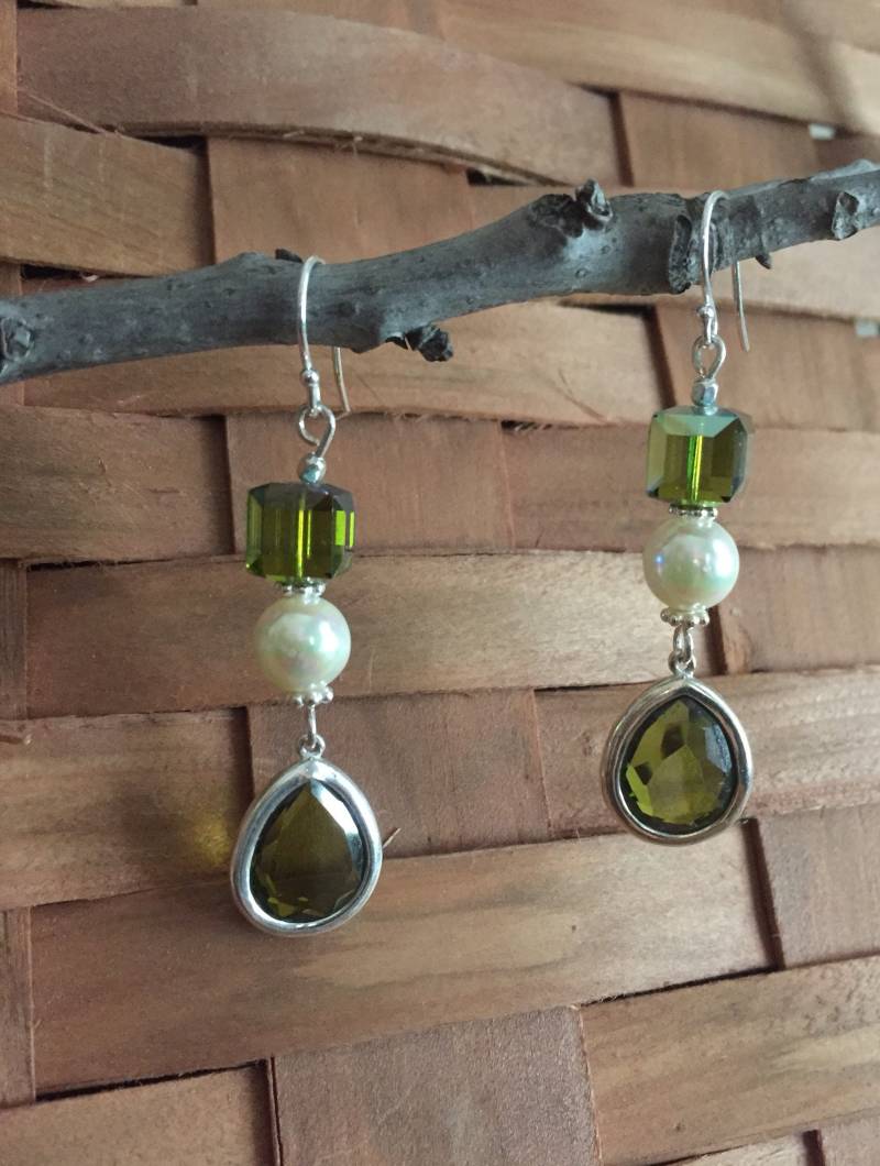sterling Silber Und Kristall Ohrringe sterling Silber Und Kristall Ohrringe von thePearlyPanoply