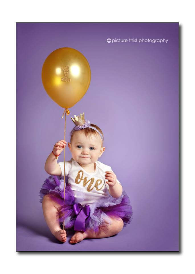 Lila Und Gold Erster Geburtstag Mädchen "Aly' von thePhotoPunks