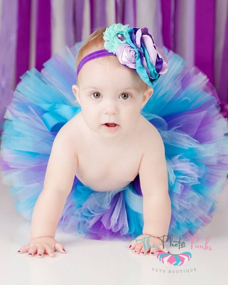 Personalisiertes Lila Und Blaues Mädchen Geburtstags Outfit "Audrey' von thePhotoPunks