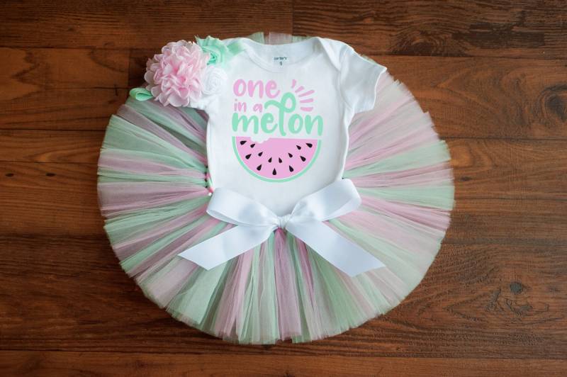 Pastel One in A Melon Outfit Wassermelone Erster Geburtstag "Sylvia" Smash Tutu Set, Süße Melone Frucht Geburtstag." von thePhotoPunks