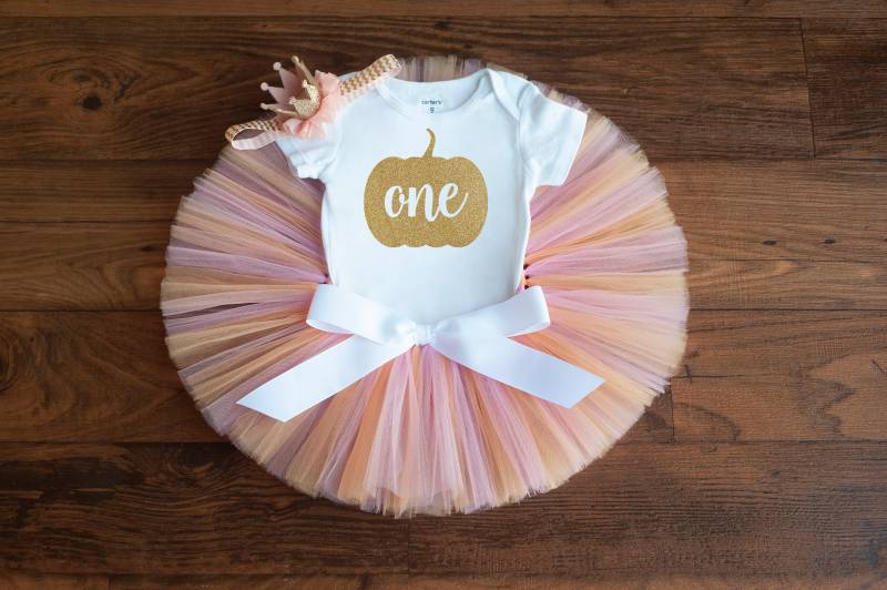 Rosa Kleiner Kürbis Ersten Geburtstag "Sommer' Herbst 2. Outfit, Ein Jahr Kuchen Zerschlagen Tutu Set von thePhotoPunks