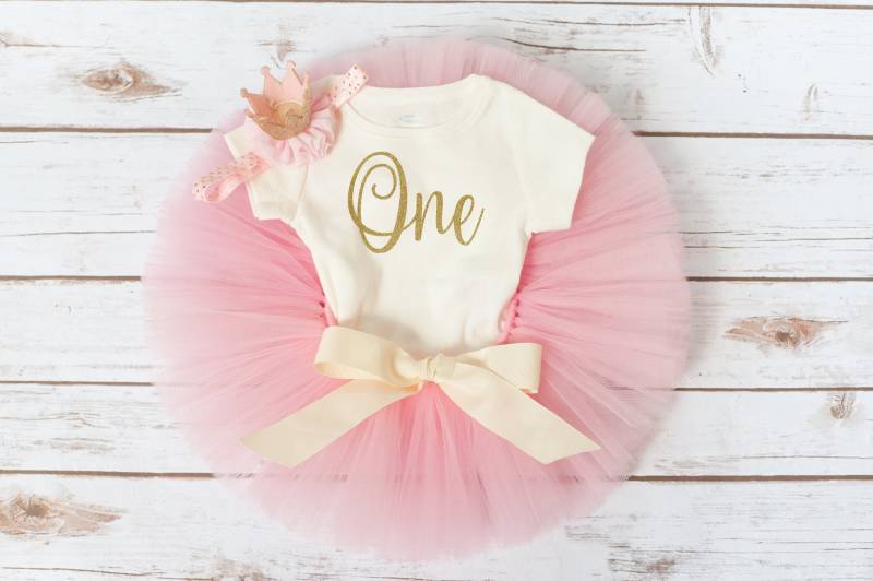 Rosa Und Gold Mädchen Ersten Geburtstag Outfit "Kristin' von thePhotoPunks