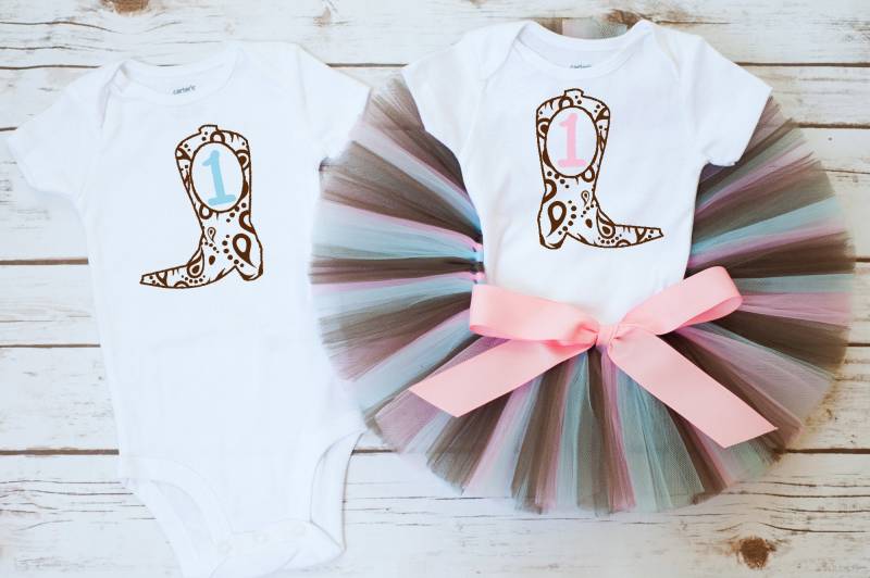 Western Zwillinge Geburtstag Outfit, Cowboy Und Cowgirl Jungen Mädchen Ersten Set, Land Erste Bday Bauernhof Thema von thePhotoPunks