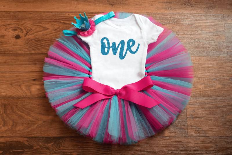 Rosa Und Türkis 1. Geburtstag Mädchen Outfit "Everlevig' von thePhotoPunks