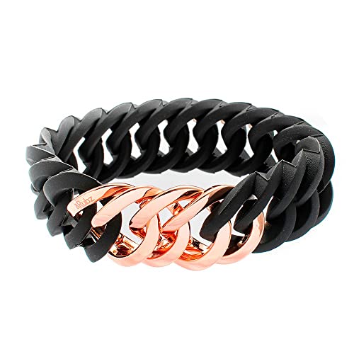 TheRubz Pulsera 100175 Negro Rosa Silicona Acero Inoxidable Rosado Acero/Silicona TheRubz Pulsera 100175 Negro Rosa Silicona Acero Inoxidable Rosado Acero/Silicona von theRubz