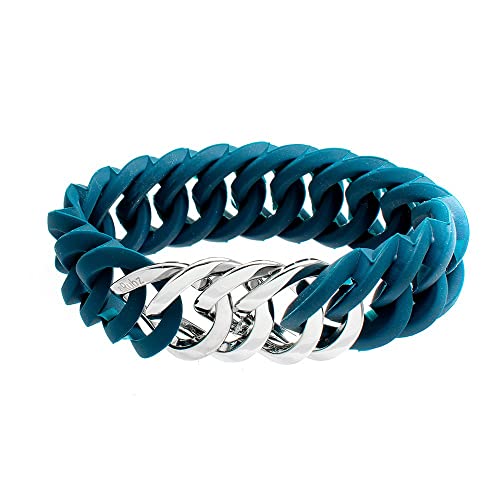 TheRubz Pulsera 100180 Azul Silicona Acero Inoxidable Plateado Acero/Silicona TheRubz Pulsera 100180 Azul Silicona Acero Inoxidable Plateado Acero/Silicona von theRubz