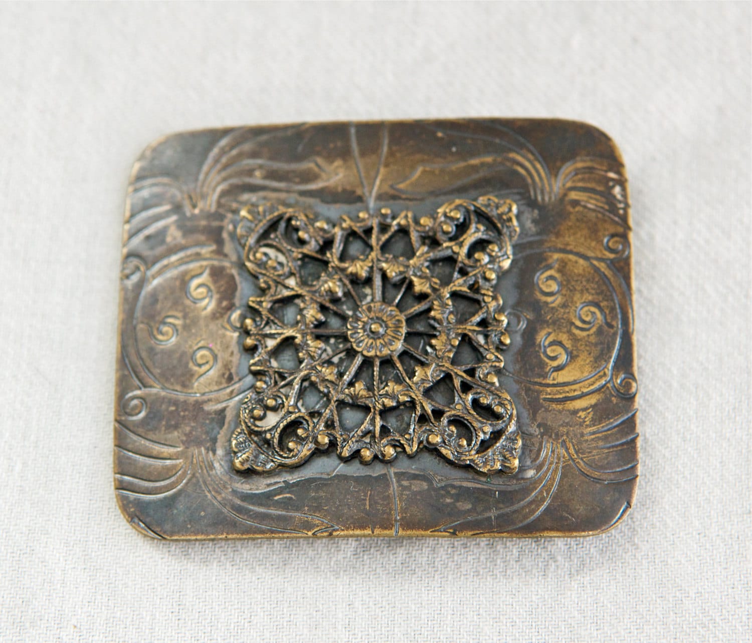 Vintage Gürtelschnalle Aus Massivem Messing ...verzierte Messingschnalle von theVINTAGEporter