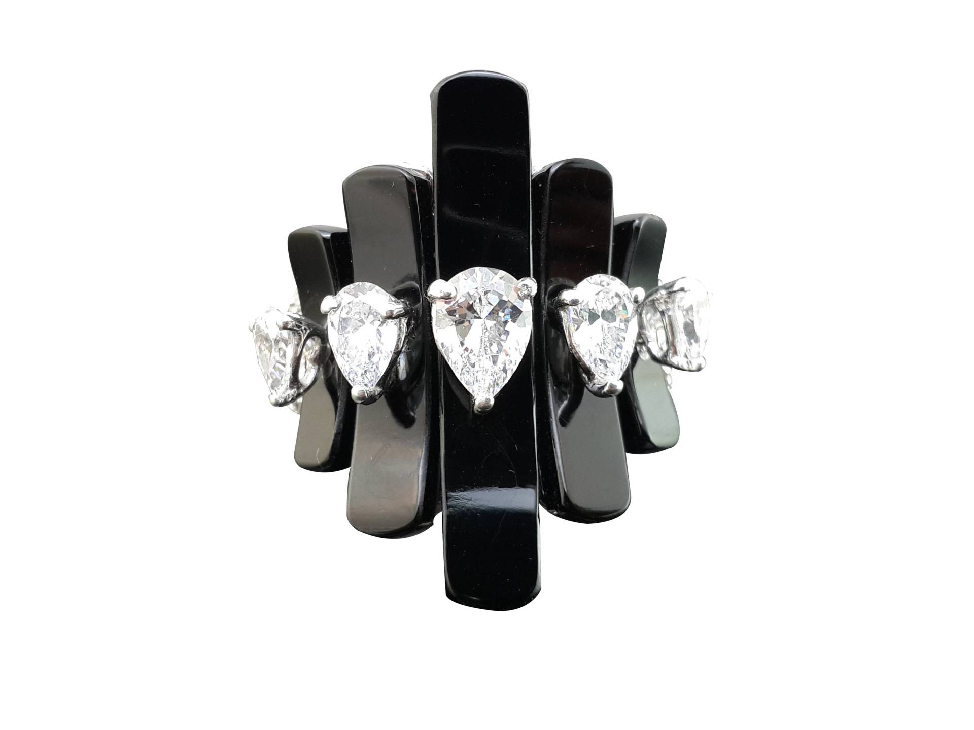 Statement Ring Für Frauen 925 Sterling Silber Onyx Pear-Cut Schmuck Erstaunliche Handgemachte Royal Party Wear Zirkonia Adastra von theadastrajewelry