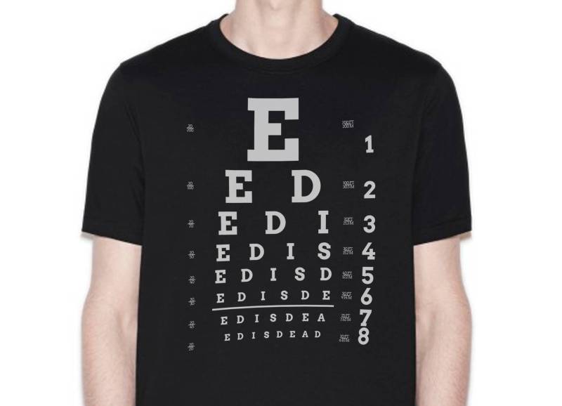 Pixies Band T-Shirt Mit "Ed Is Dead' Eye Chart Design von theantianti