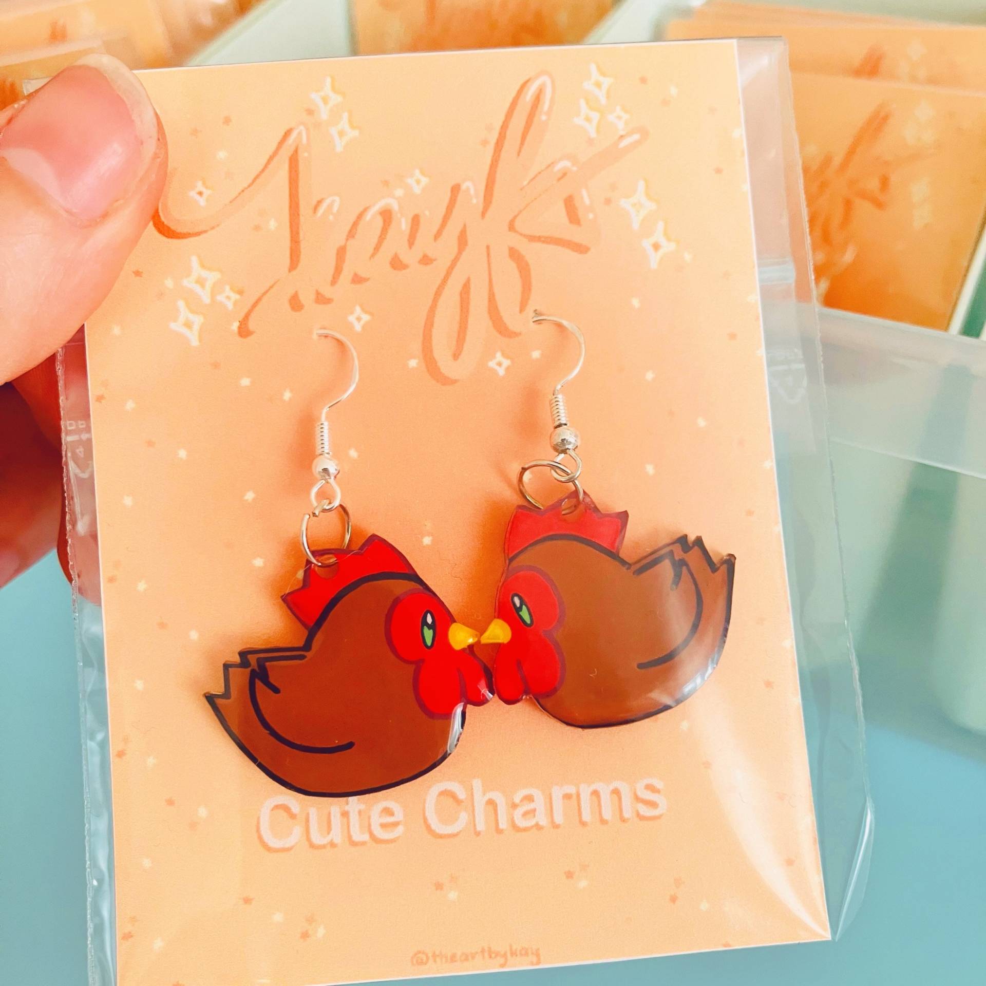 Handgemachte Huhn Ohrringe Handgemachte Huhn Ohrringe von theartbykay