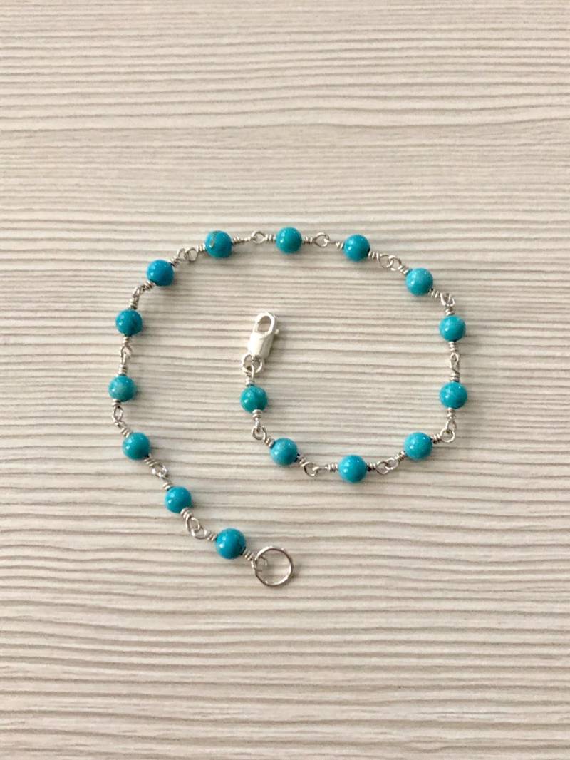 Aqua Türkis Sterling Silber Armband Something Blue Hochzeitsschmuck von thebigbluebead