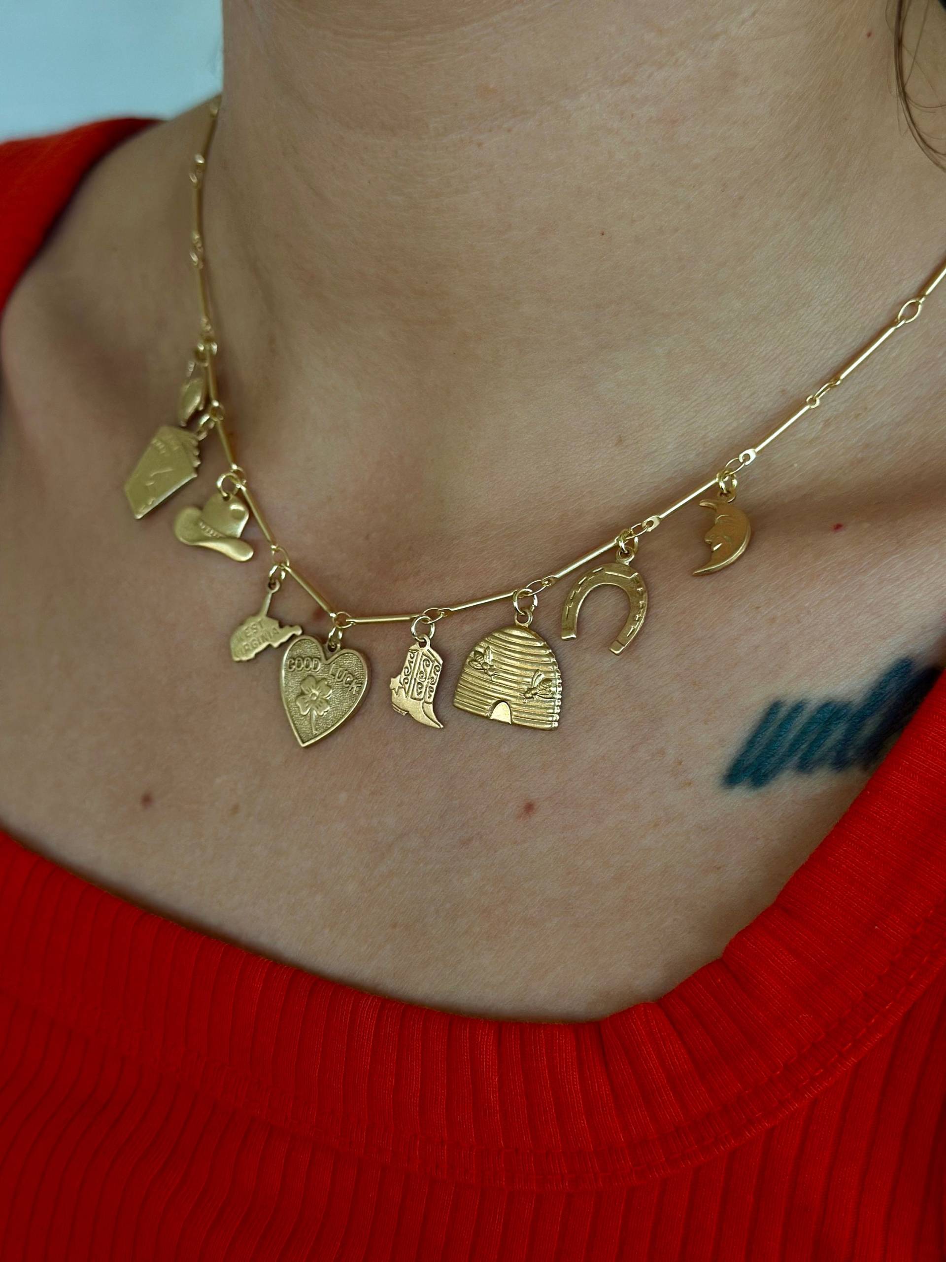 Benutzerdefinierte Vintage Messing Charm Halskette, Design Für Sie von thebrassera