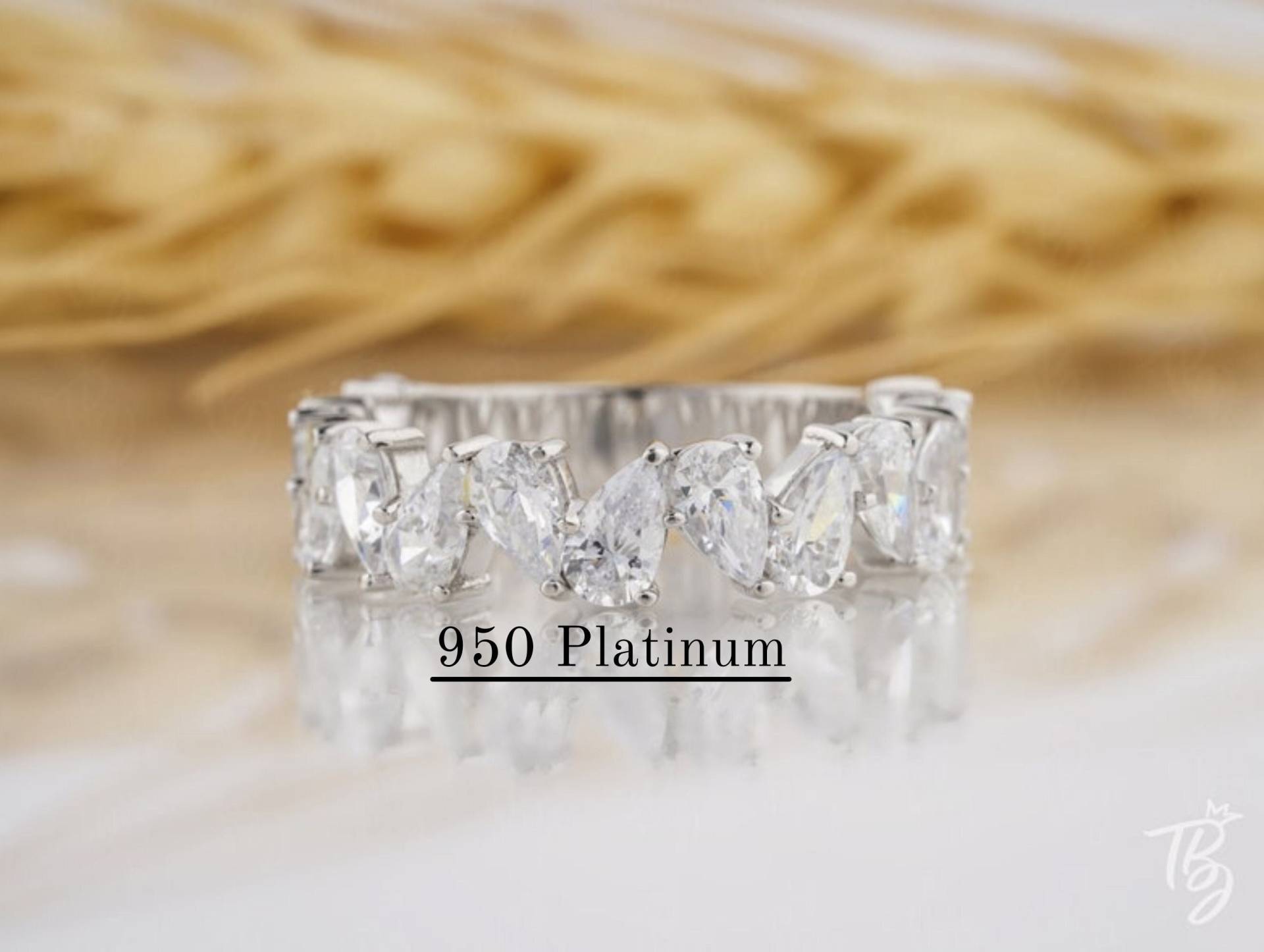 Pear Cut 950 Platin Ehering Braut Band 3/4 Eternity Jubiläumsband Alternate Verlobungsgeschenk Ring Für Frauen von thebridejewelry