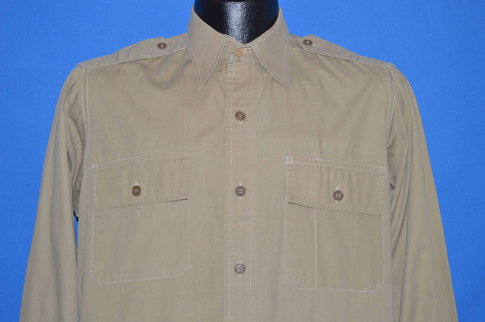 40Er Jahre Brigadier Regulation Leichtes Offiziershemd Medium 40Er Jahre Brigadier Regulation Leichtes Offiziershemd Medium von thecaptainsvintage