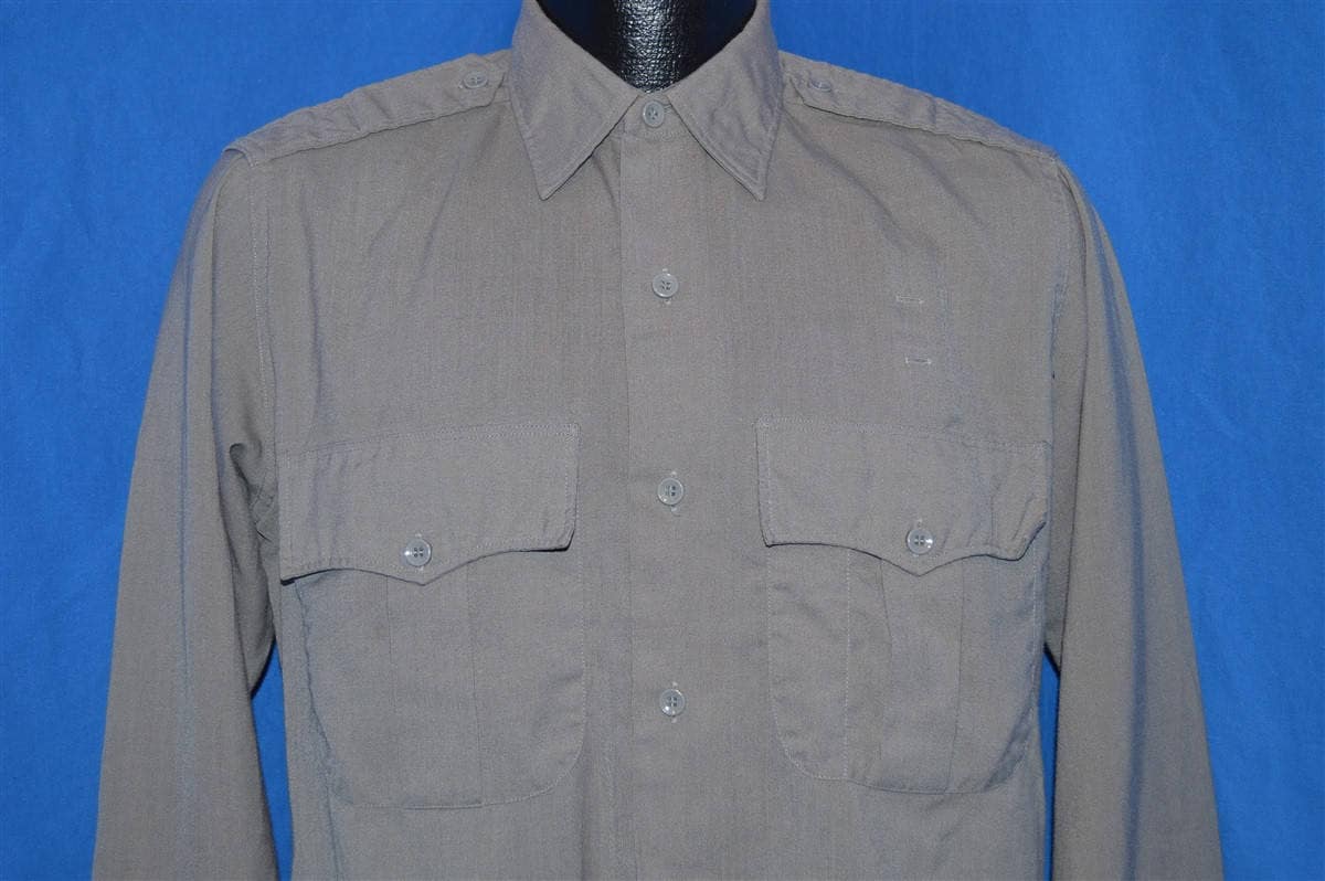 60S Fliegendes Kreuz Washemups Graues Uniform Button Down Shirt Medium 60S Fliegendes Kreuz Washemups Graues Uniform Button Down Shirt Medium von thecaptainsvintage