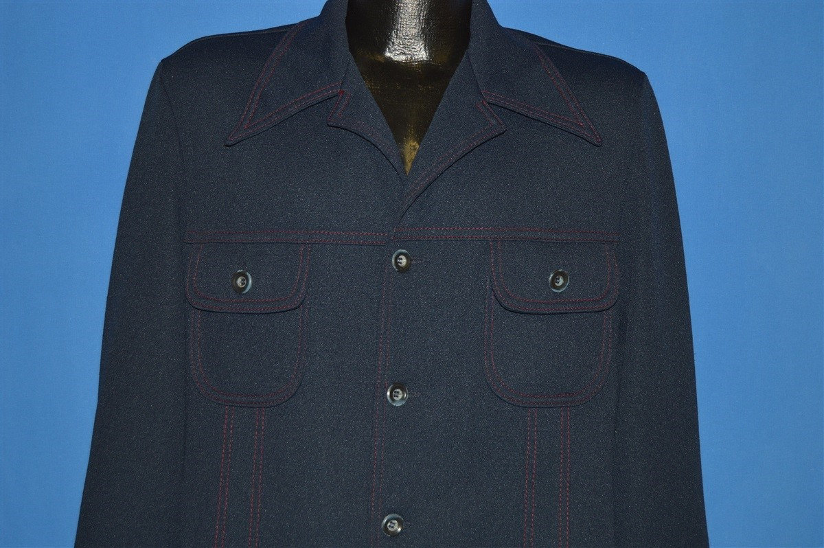 70Er Jahre All Seasons Blau Polyester Disco Jacke Medium 70Er Jahre All Seasons Blau Polyester Disco Jacke Medium von thecaptainsvintage