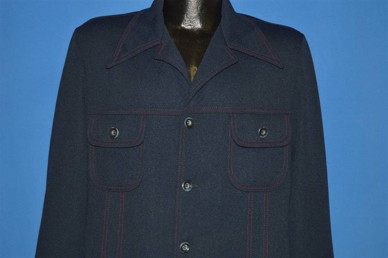 70Er Jahre All Seasons Blau Polyester Disco Jacke Medium 70Er Jahre All Seasons Blau Polyester Disco Jacke Medium von thecaptainsvintage