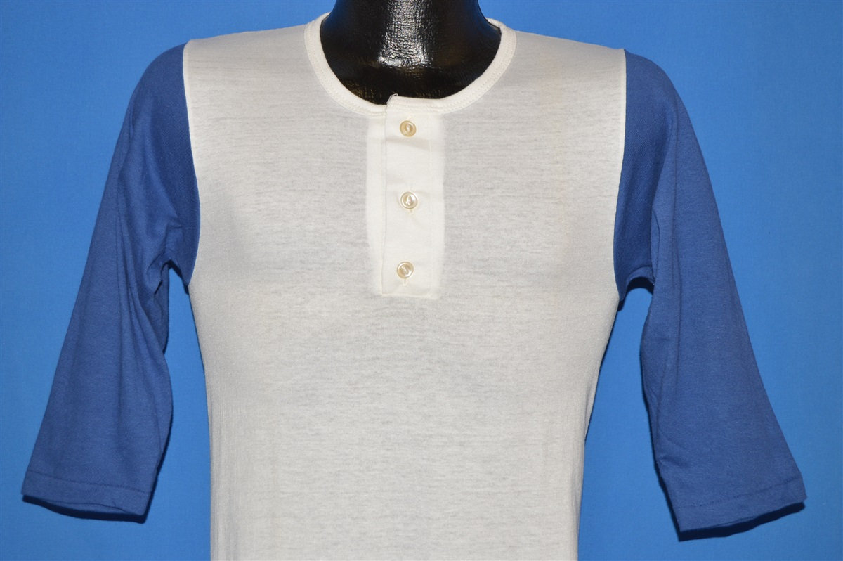 70Er Jahre Blank Russel Athletic Henley Minimalist Basic Baseball T-Shirt Extra Small 70Er Jahre Blank Russel Athletic Henley Minimalist Basic Baseball T-Shirt Extra Small von thecaptainsvintage