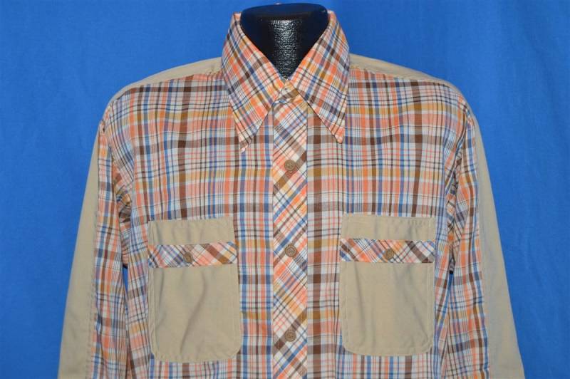 70Er Jahre David Martin Orange Braun Kariertes Deadstock Hemd Large 70Er Jahre David Martin Orange Braun Kariertes Deadstock Hemd Large von thecaptainsvintage