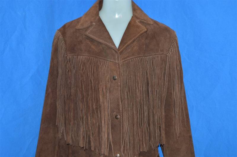 70Er Jahre Fransen Wildlederjacke Damen Medium von thecaptainsvintage