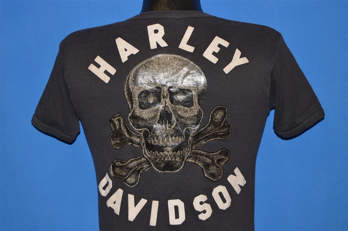 70Er Jahre Harley Davidson Bügelbild T-Shirt Small von thecaptainsvintage