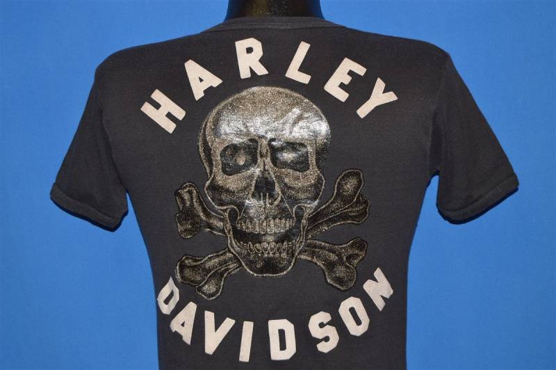 70Er Jahre Harley Davidson Bügelbild T-Shirt Small von thecaptainsvintage