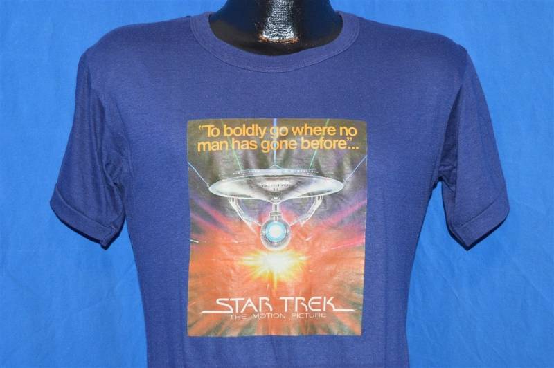 70Er Jahre Star Trek Der Film Original Bügelbild Blau Vintage T-Shirt Small von thecaptainsvintage