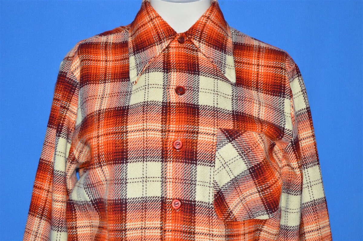 70S National Kariertes Button Down Hemd Im 1940S Style, Klein von thecaptainsvintage