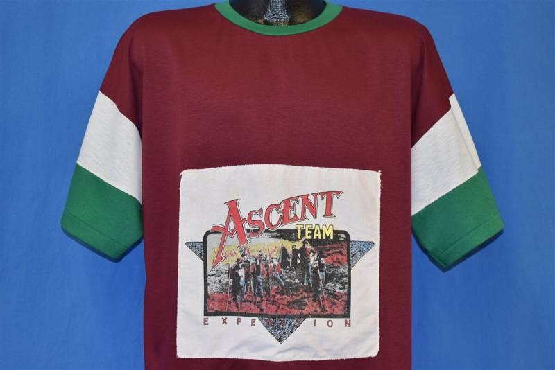 80Er Jahre Ascent Team Entdeckungsreise Wandern Outdoor Camp Multicolor T-Shirt Extra Large von thecaptainsvintage