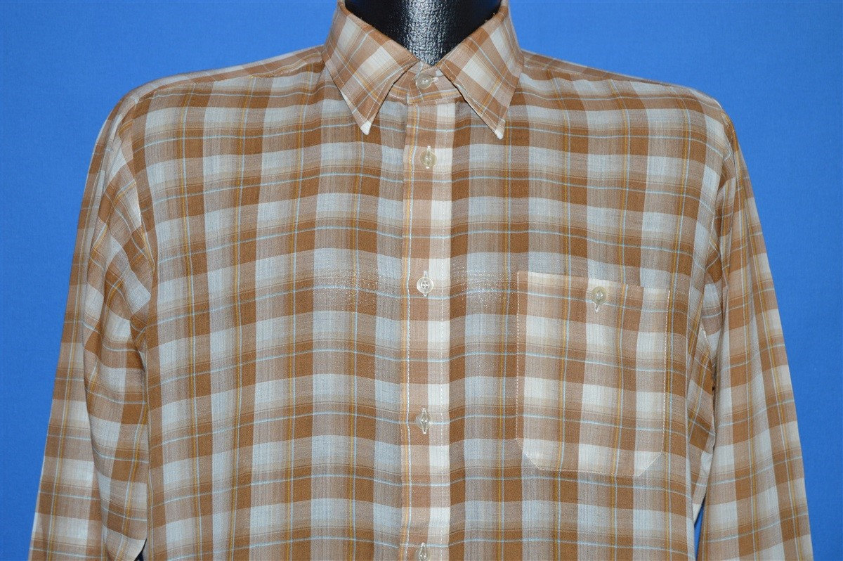 80Er Jahre Bamberger's Braun Weiß Kariertes Button Down Shirt Large 80Er Jahre Bamberger's Braun Weiß Kariertes Button Down Shirt Large von thecaptainsvintage