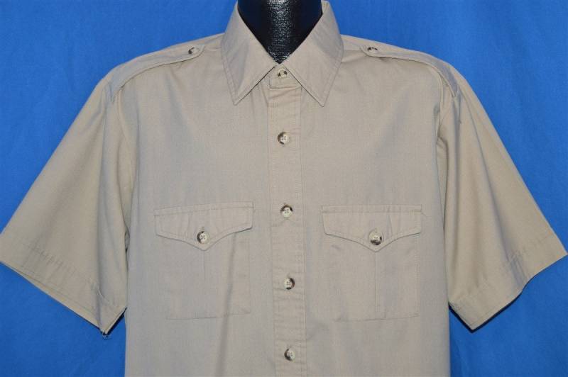80Er Jahre Beige Button Down Hemd 80Er Jahre Beige Button Down Hemd von thecaptainsvintage