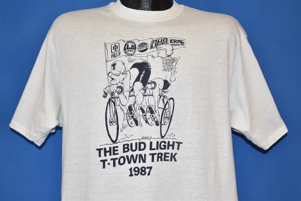 80Er Jahre Bud Light T-Town Trek 1987 T-Shirt Groß 80Er Jahre Bud Light T-Town Trek 1987 T-Shirt Groß von thecaptainsvintage