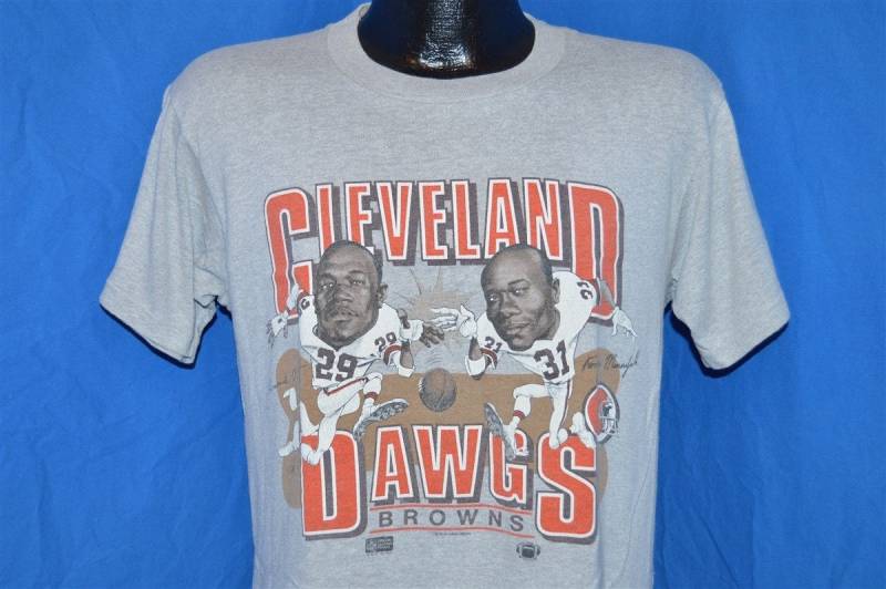 80Er Jahre Cleveland Browns Dawg Pound Dixon Minnifield Grey Vintage T-Shirt Medium von thecaptainsvintage