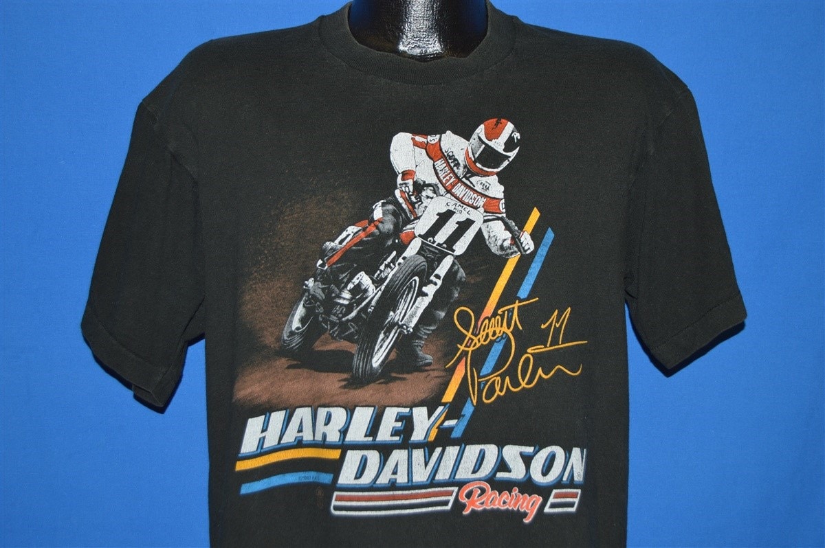80Er Jahre Harley Davidson Racing Scott Parker T-Shirt Large 80Er Jahre Harley Davidson Racing Scott Parker T-Shirt Large von thecaptainsvintage