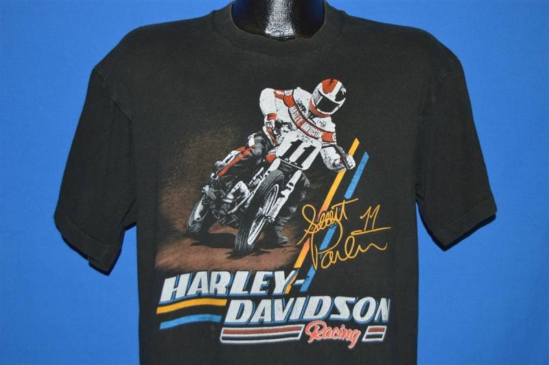 80Er Jahre Harley Davidson Racing Scott Parker T-Shirt Large 80Er Jahre Harley Davidson Racing Scott Parker T-Shirt Large von thecaptainsvintage