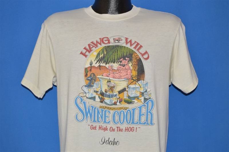 80Er Jahre Hawg Wild Swine Cooler T-Shirt Medium von thecaptainsvintage