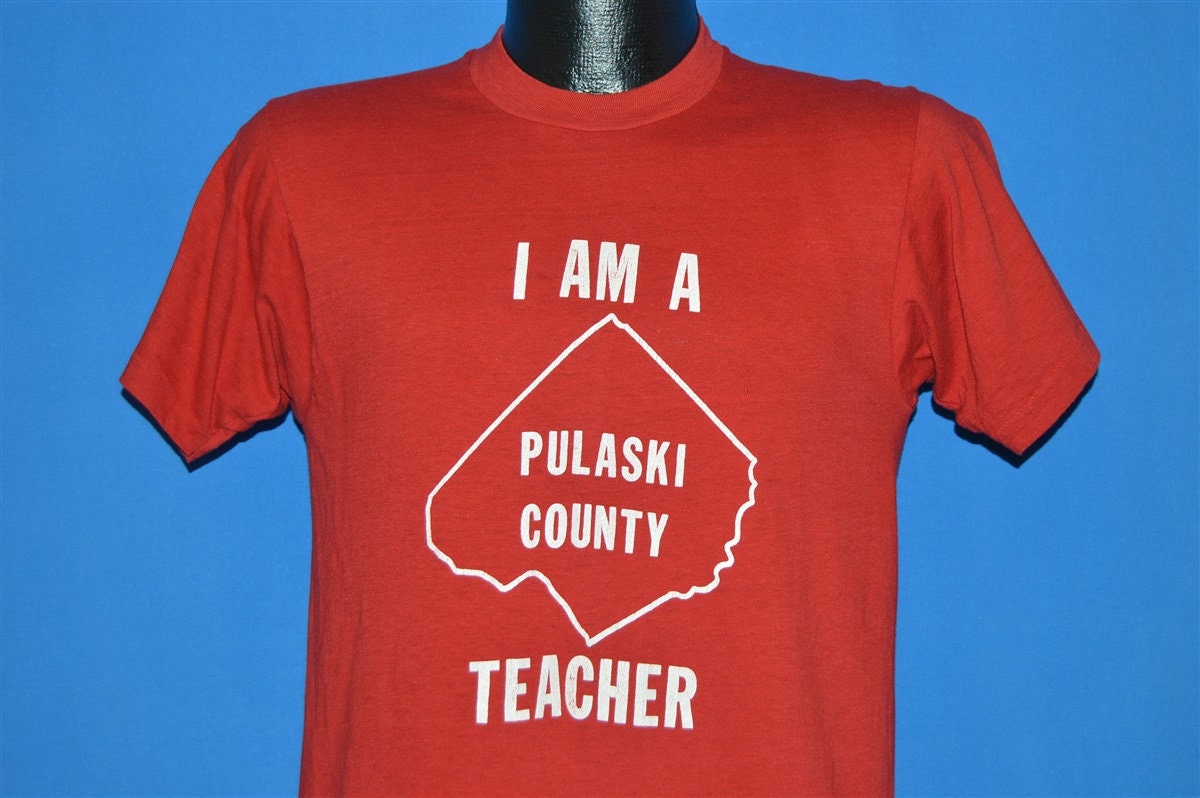 80Er Jahre I Am A Pulaski County Lehrer-T-Shirt Klein von thecaptainsvintage