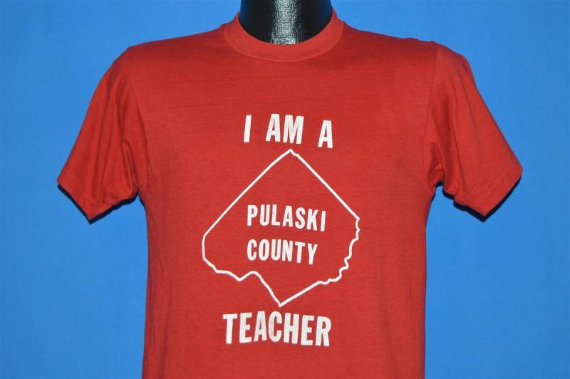 80Er Jahre I Am A Pulaski County Lehrer-T-Shirt Klein von thecaptainsvintage