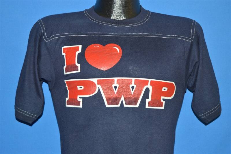 80Er Jahre I Love Pwp Jersey T-Shirt Extra Small von thecaptainsvintage