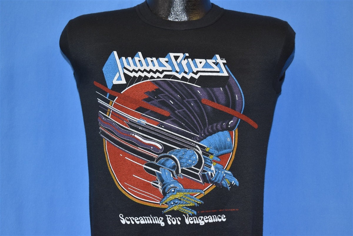 80Er Jahre Judas Priest Screaming Vengeance "83 Tour Metal Ärmelloses Sweatshirt Extra Small von thecaptainsvintage