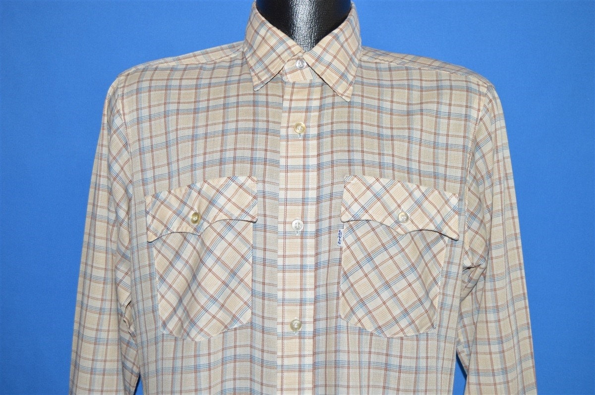 80Er Jahre Levi's Beige Braun Kariertes Hemd Medium 80Er Jahre Levi's Beige Braun Kariertes Hemd Medium von thecaptainsvintage
