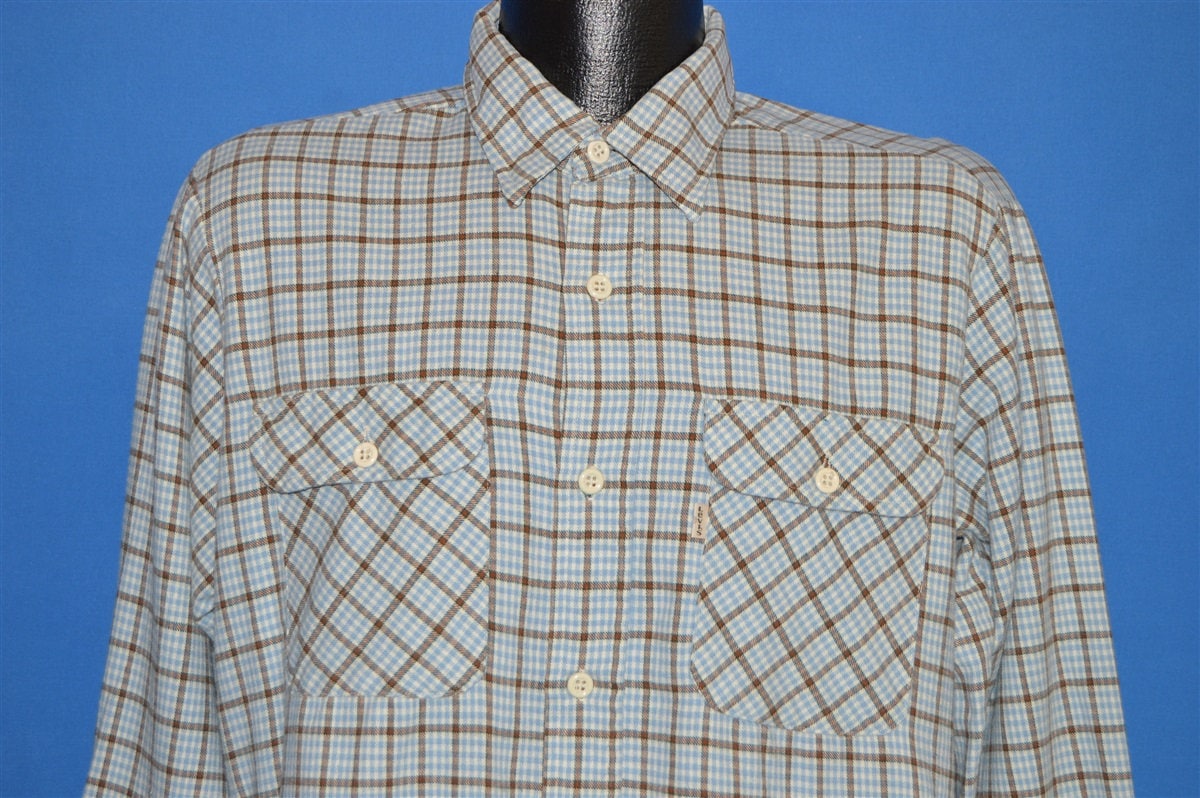 80Er Jahre Levi's Braun Blau Kariertes Flanell Hemd 80Er Jahre Levi's Braun Blau Kariertes Flanell Hemd von thecaptainsvintage