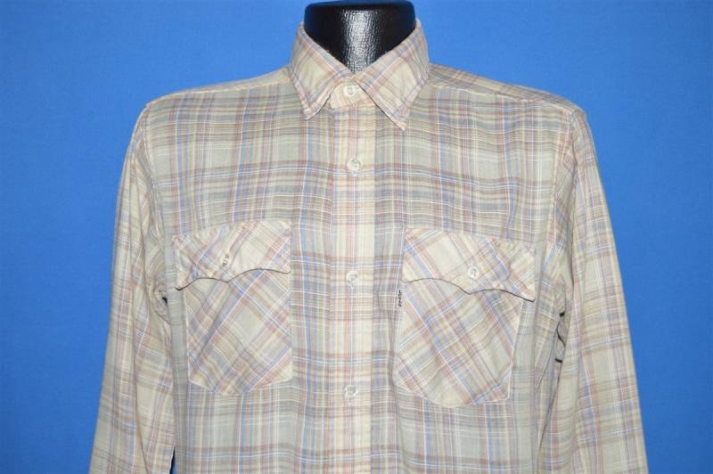 80Er Jahre Levi's Braun Blau Kariertes Hemd Medium 80Er Jahre Levi's Braun Blau Kariertes Hemd Medium von thecaptainsvintage