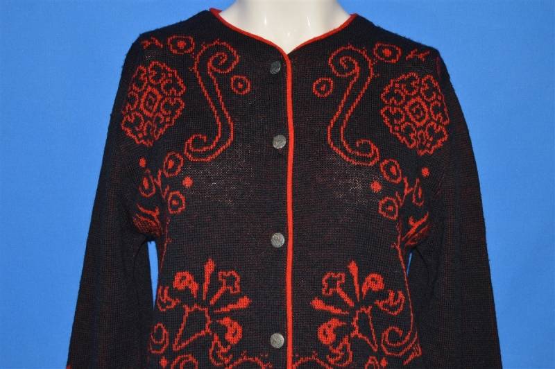 80Er Jahre Pendleton Schwarz Floral Cardigan Pullover Damen Medium 80Er Jahre Pendleton Schwarz Floral Cardigan Pullover Damen Medium von thecaptainsvintage