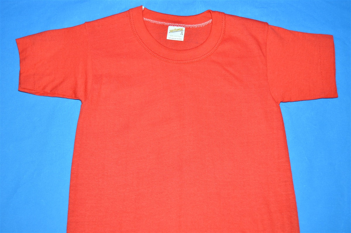 80Er Jahre Red Blank Cotton Jugend T-Shirt Klein // Minimalist Basic Sportswear von thecaptainsvintage