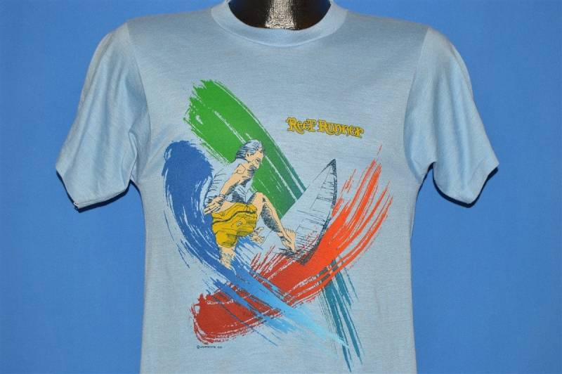 80Er Jahre Reef Runner Surfer Deadstock T-Shirt Small 80Er Jahre Reef Runner Surfer Deadstock T-Shirt Small von thecaptainsvintage