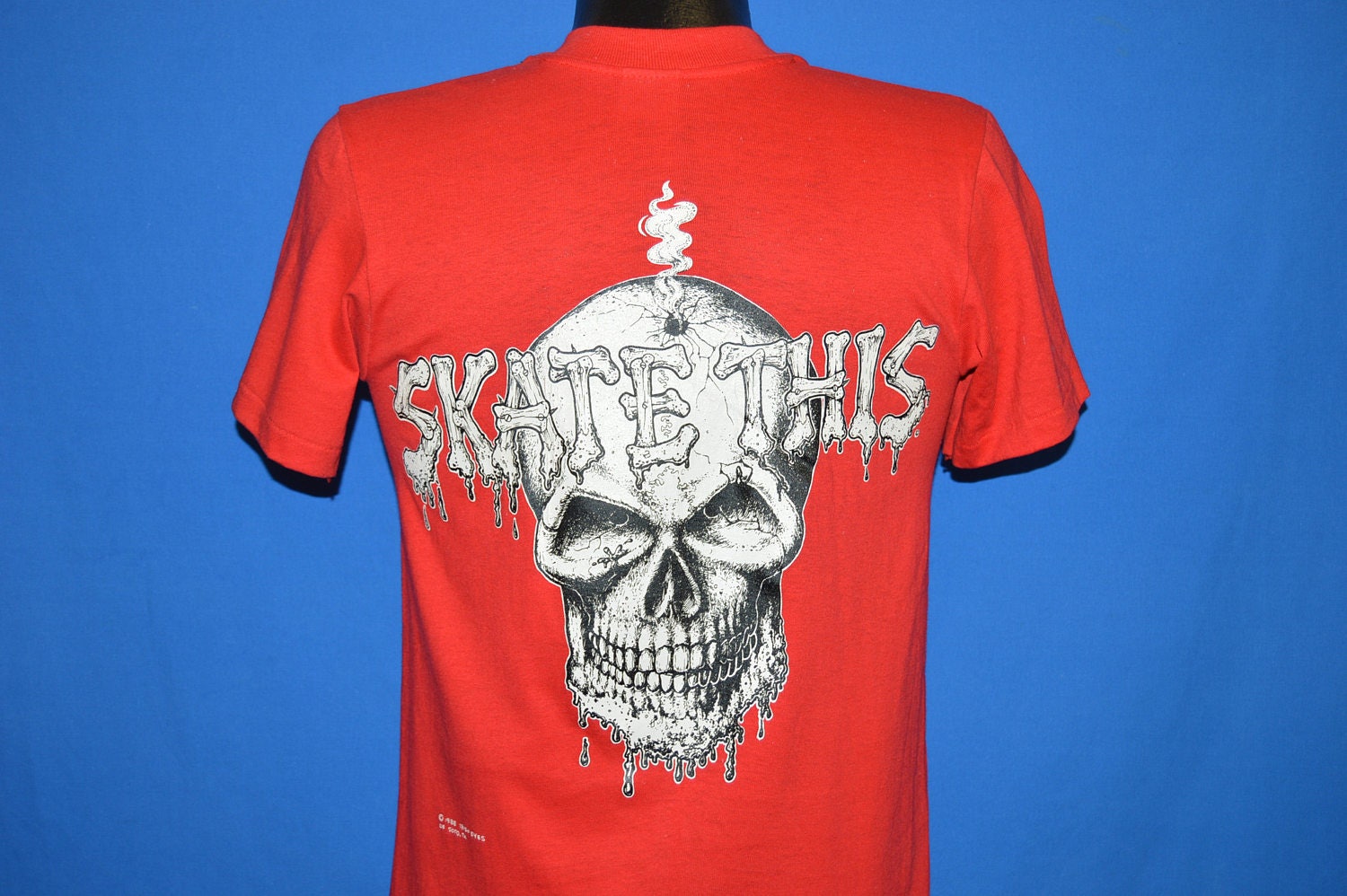 80Er Jahre Skate This Skull T-Shirt Klein von thecaptainsvintage