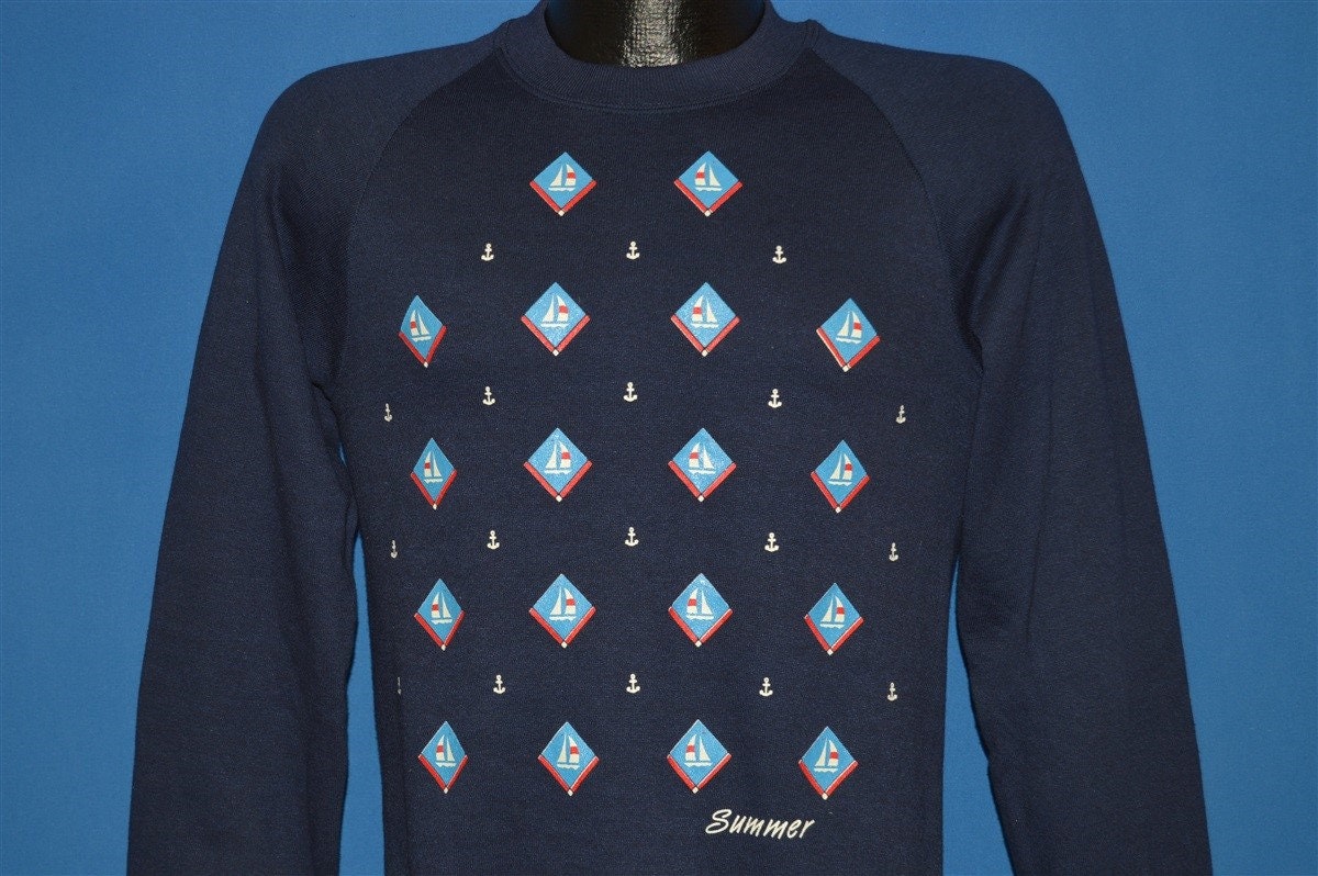 80Er Jahre Sommer Segelboot Deadstock Blaues Sweatshirt S 80Er Jahre Sommer Segelboot Deadstock Blaues Sweatshirt S von thecaptainsvintage