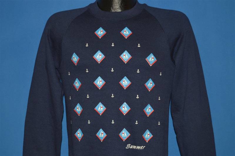 80Er Jahre Sommer Segelboot Deadstock Blaues Sweatshirt S 80Er Jahre Sommer Segelboot Deadstock Blaues Sweatshirt S von thecaptainsvintage